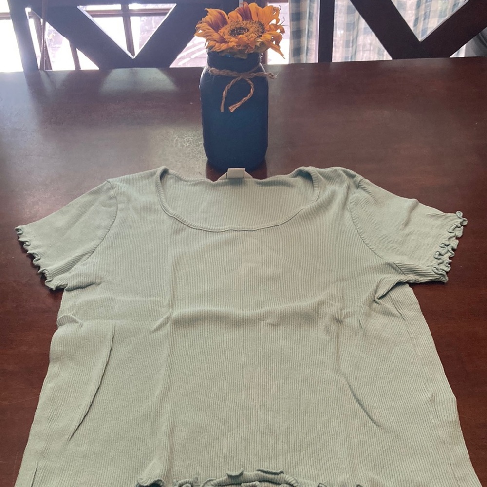 Christopher & Banks Light Green Short Sleeve Tee